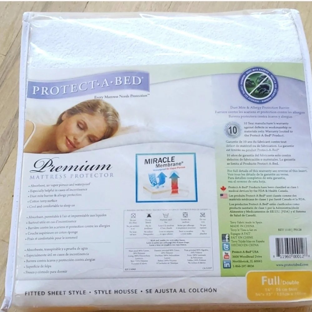 Protect-a-Bed Premium Waterproof Mattress Protector FULL / DOUBLE Fitted Sheet